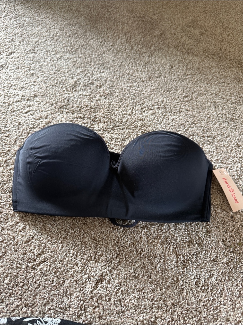 ThirdLove Black Strapless Convertible Bandeau Bra